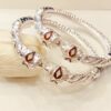 92.5 Pure Silver FloraGlassMukh Monipuri Bala (Pair)