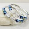92.5 Pure Silver DiamondGlassMukh Monipuri Bala (Pair)