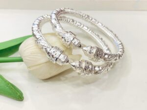 92.5 Pure Silver GlassBollomMukh Bala (Pair)