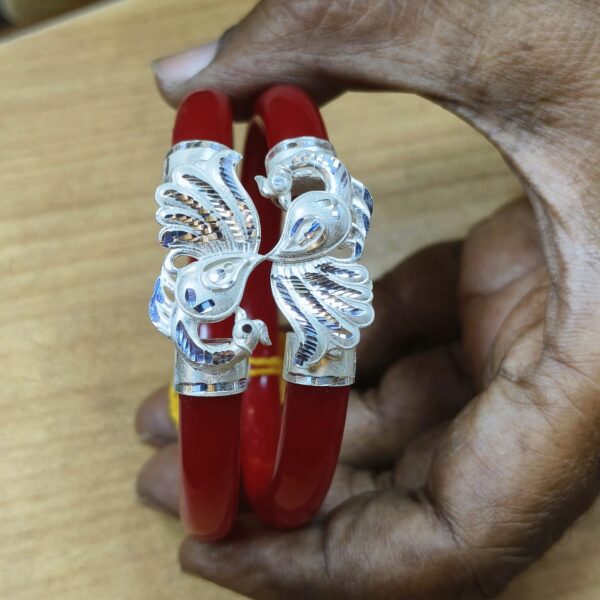 99.5 pure silver Peacock Minekari Bracelet pola (single)