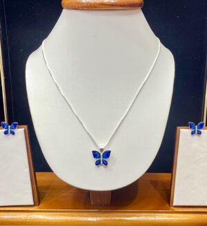 92.5 Pure Silver FlyingBlueButter Pendant With Tops (without chain)