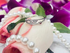 92.5 Silver Double Heart finger ring