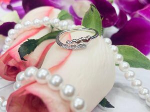 92.5 Silver Triple Heart finger ring