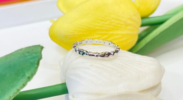 92.5 Silver Double Heart thumb ring (size-9)