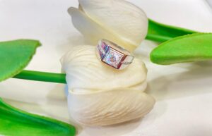 92.5 Silver Stone Baby finger ring