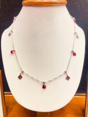 92.5 Pure Silver Mixed Crystals Chain