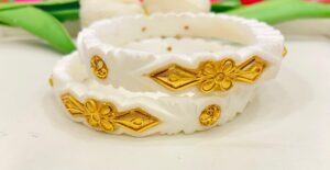 Flower Nokshi Original sankha (pair)