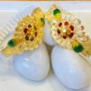 Cross line Floral Bracelet minekari Original sankha (pair)