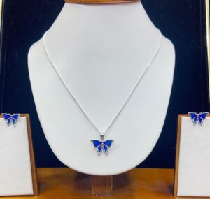 92.5 Pure Silver Butterfly Pendant With Tops (without chain)