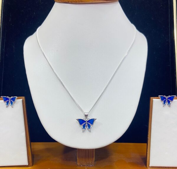92.5 Pure Silver Butterfly Pendant With Tops (without chain)