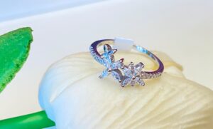 92.5 Silver Triple Star finger ring