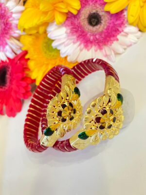 Cross line floral bracelet minekari pola