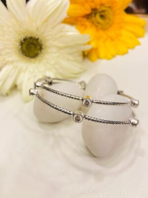 92.5 Pure Silver Stony bangles (pair)