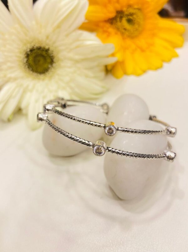 92.5 Pure Silver Stony bangles (pair)
