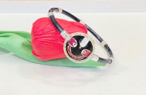99.5 Pure silver Jagannath black noya (single)