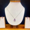 92.5 Pure Silver PinkFlyOnRings Pendant With Tops with chain
