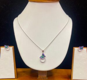 92.5 Pure Silver ButterFlyOnRings Pendant With Tops (without chain)