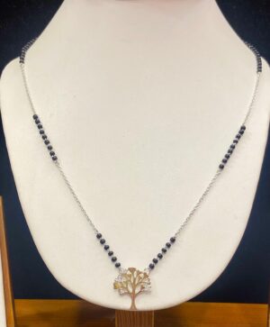 92.5 pure Silver Tree designer stony Mangalsutra