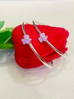 92.5 Pure Silver Flower Purplle baby bangles