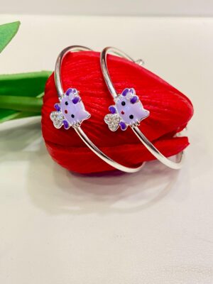 92.5 Pure Silver baby Teddy Purplle bangles