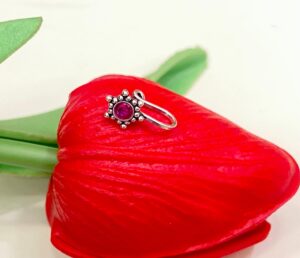 92.5 Hallmark Silver Pink Fabio NosePin