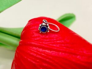 92.5 Hallmark Silver Blue Romeo NosePin
