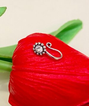 92.5 Hallmark Silver White Romeo NosePin