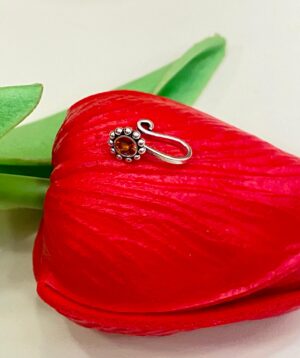 92.5 Hallmark Silver Red Romeo NosePin