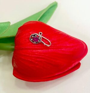 92.5 Hallmark Silver Pink Glamour NosePin