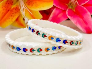 99.5 pure Silver Pat Pradip sankha pair