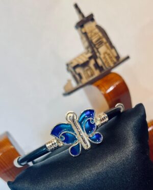99.5 Pure silver Amelia butterfly  pure silver black noya (single)
