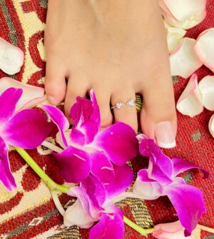 99.5 pure Silver adjustable toe ring (pair)