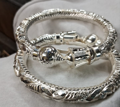 92.5 Pure Silver GlassBollomMukh Farfo Bala (Pair)