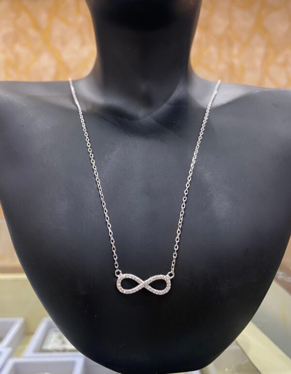 92.5 Pure Silver simple Infinity Pendant with chain
