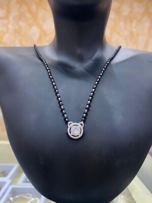 92.5 pure Silver Circular Mangalsutra