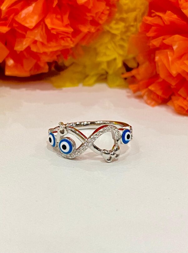 92.5 Silver TripleEye finger ring (size )