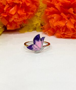 92.5 Silver Mini Butterfly finger ring (size )