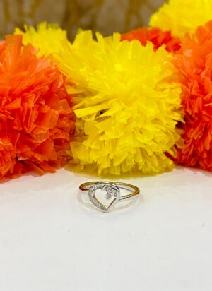 92.5 Silver DiamondHeart finger ring (size )