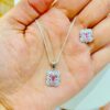 92.5 Pure Silver Pink Squad Pendant with tops (without chain)