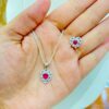 92.5 Pure Silver Pink Heart Pendant with tops (without chain)
