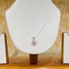 92.5 Pure Silver Pink Circle Pendant with tops (without chain)