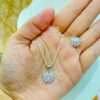 92.5 Pure Silver Pink Circle Pendant with tops (without chain)