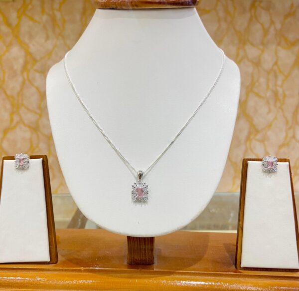 92.5 Pure Silver Pink Squad Pendant with tops (without chain)