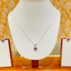 92.5 Pure Silver Pink Heart Pendant with tops (without chain)