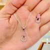92.5 Pure Silver PinkPapillon Pendant with tops (without chain)