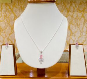 92.5 Pure Silver Ruby Pendant with tops (without chain)