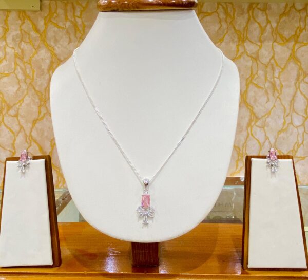 92.5 Pure Silver Ruby Pendant with tops (without chain)