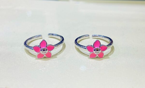 99.5 pure PinkPetalic toe ring (pair)