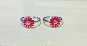99.5 pure PinkSunFlora toe ring (pair)