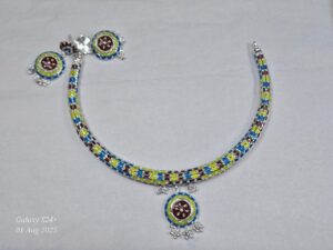 92.5 pure Silver minekari circular manipuri hasuli cum necklace